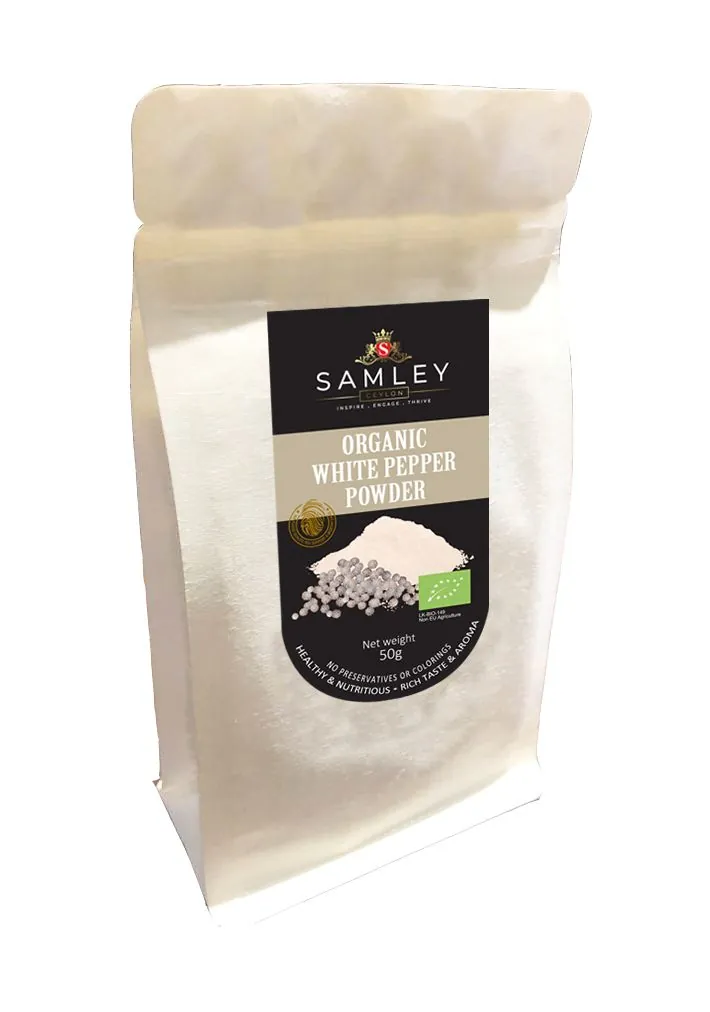 Organic Black Pepper Powder 50g in a Kraft Pouch