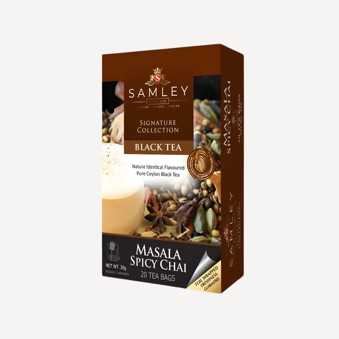 Samley Signature Ceylon tea collection — flavoured blends on a BOPF base